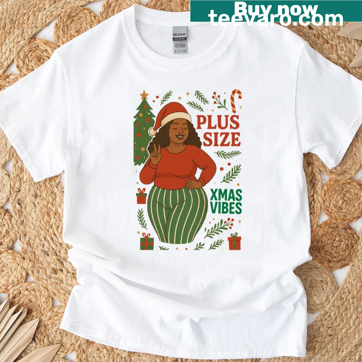 Cute holiday illustration t-shirt for Christmas babe — on a men's t-shirt