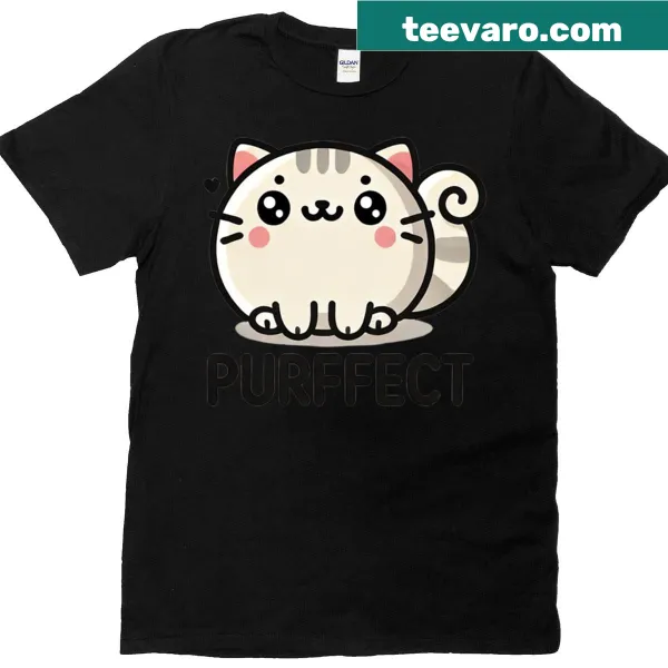 Adorable T-shirt featuring a cute cat design with playful graphics