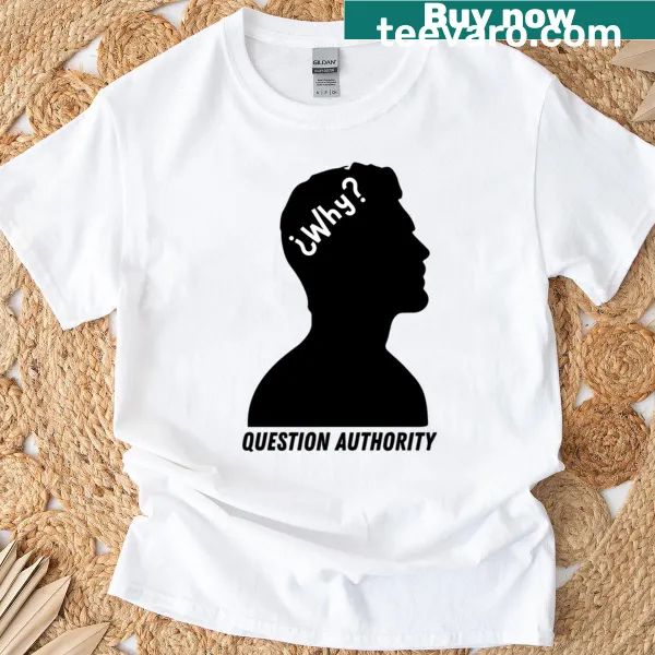 Silhouette design promoting critical thinking on a t-shirt.