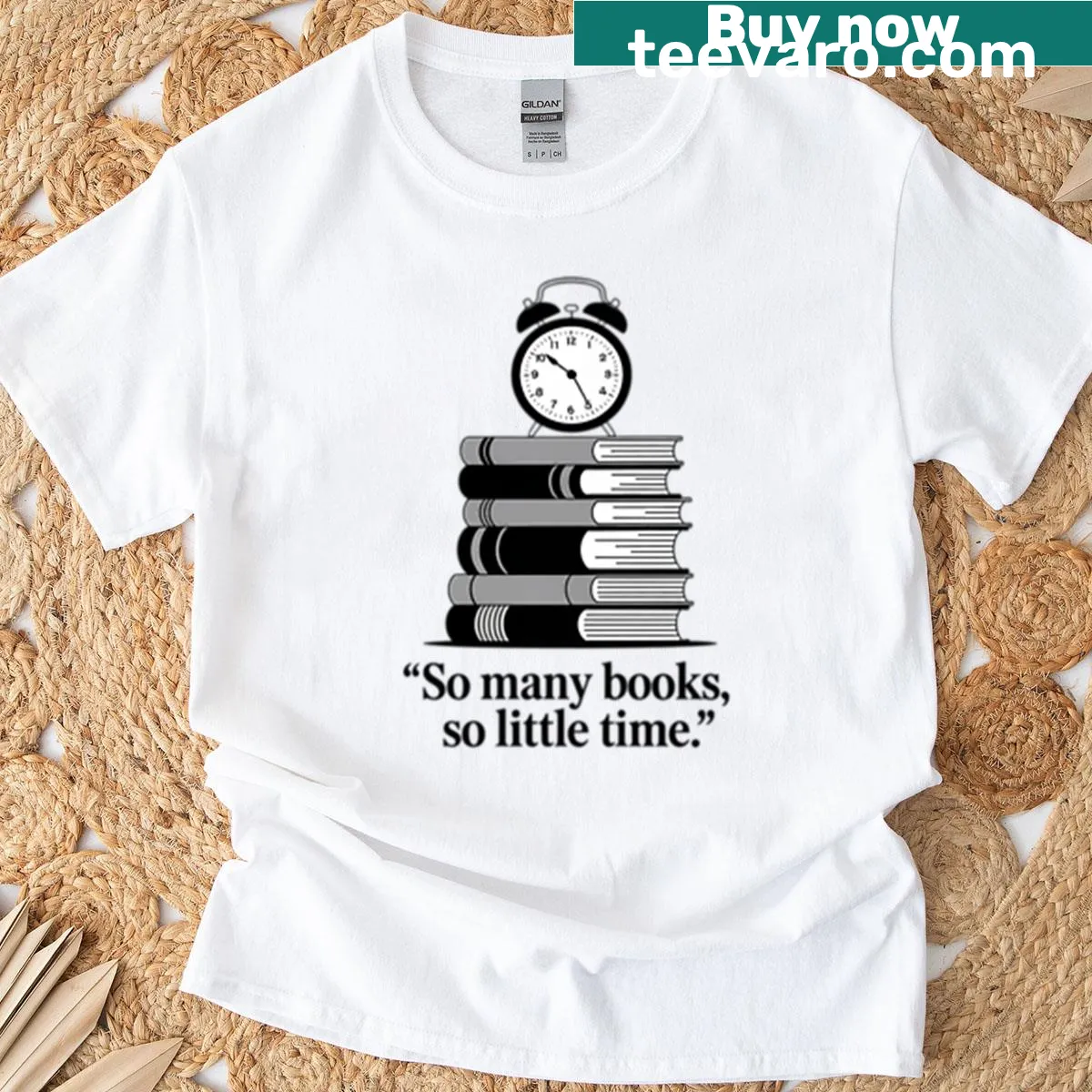 Book-themed T-shirt with the phrase about reading and time — on a men's t-shirt