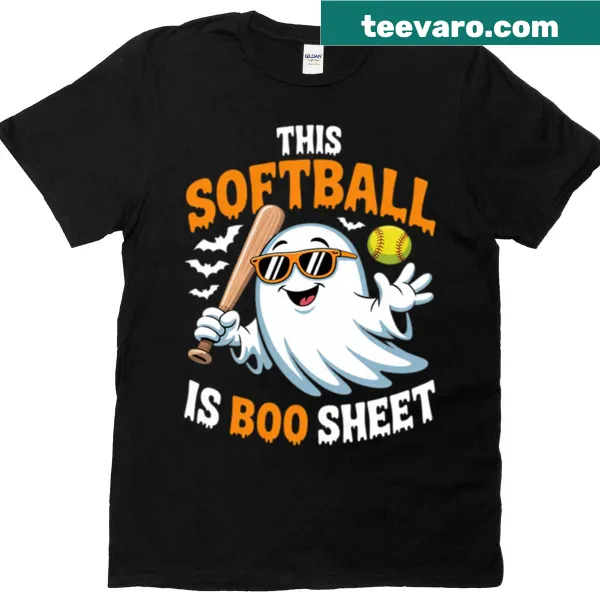 Fun Halloween t-shirt with a softball pun