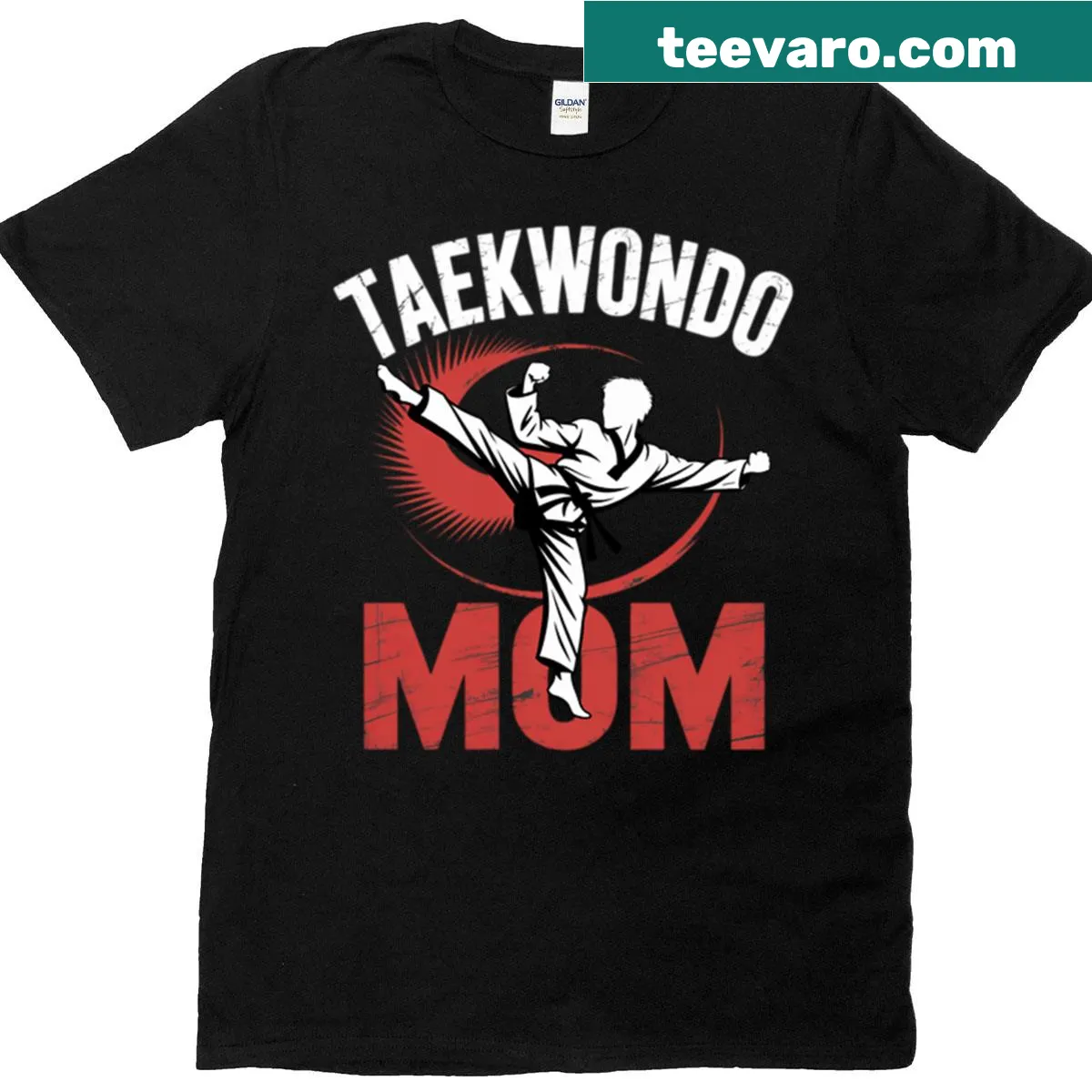 Cute Taekwondo mom T-shirt with playful graphics — on a men's t-shirt