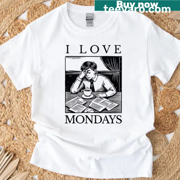 Illustration of a tired office worker on a T-shirt