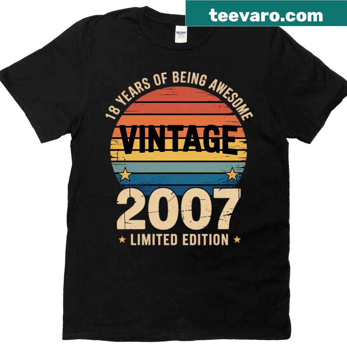 18th birthday t-shirt for men featuring celebratory graphics — on a men's t-shirt