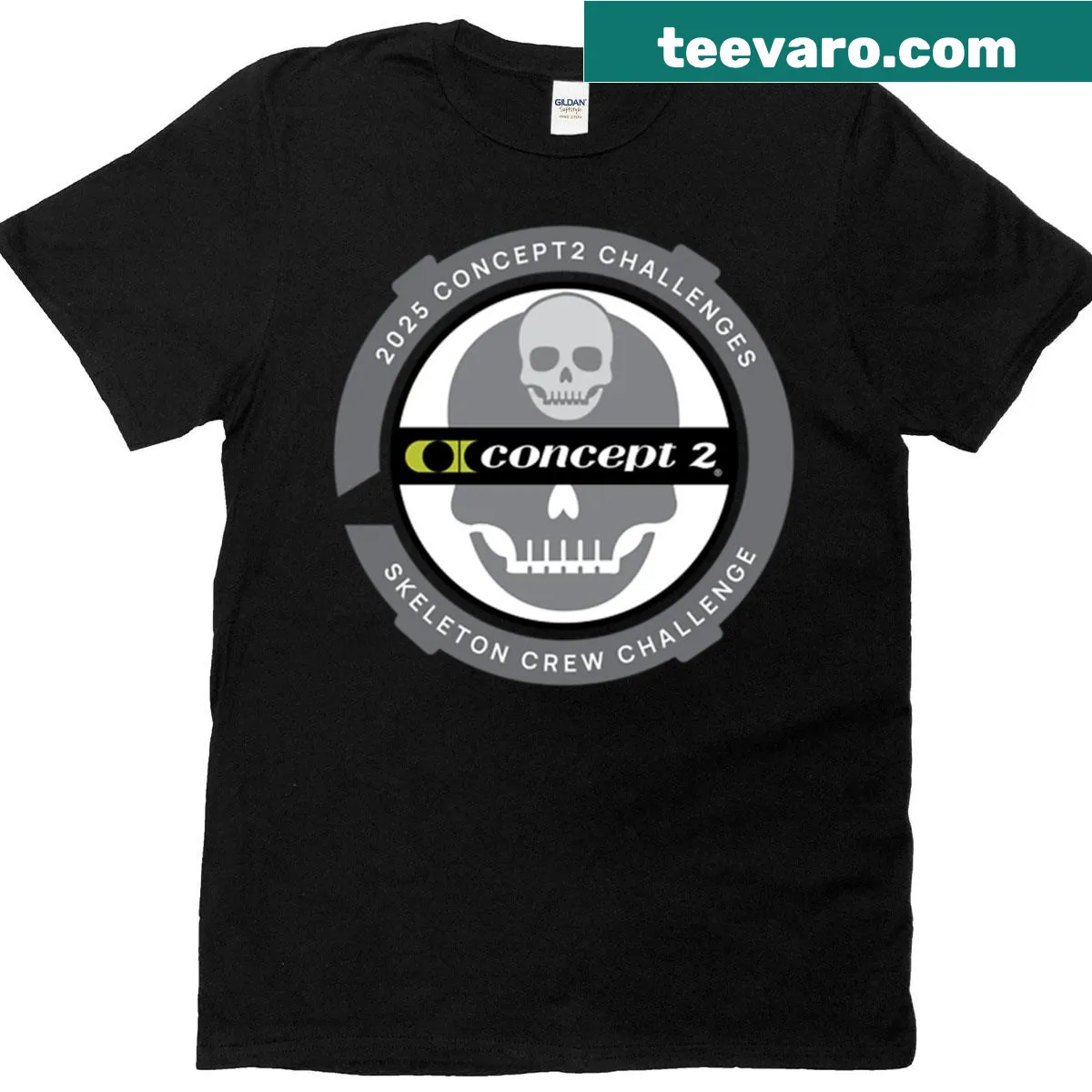 Edgy T-shirt with 'Skeleton Crew Challenge' graphic — on a men's t-shirt