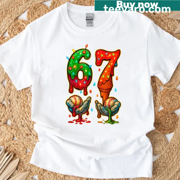 Graffiti-style Six Seven baseball t-shirt for kids.