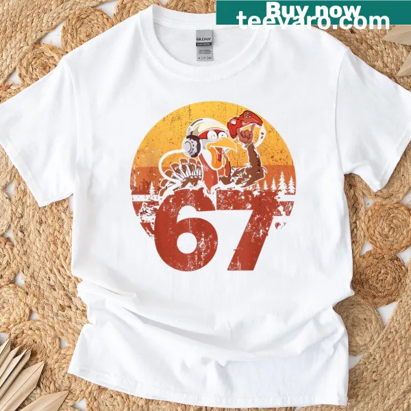 Funny turkey design promoting fitness on Thanksgiving t-shirt