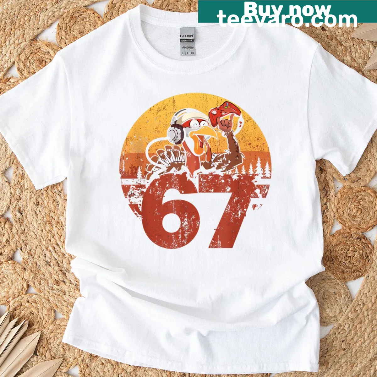 Funny turkey design promoting fitness on Thanksgiving t-shirt — on a men's t-shirt