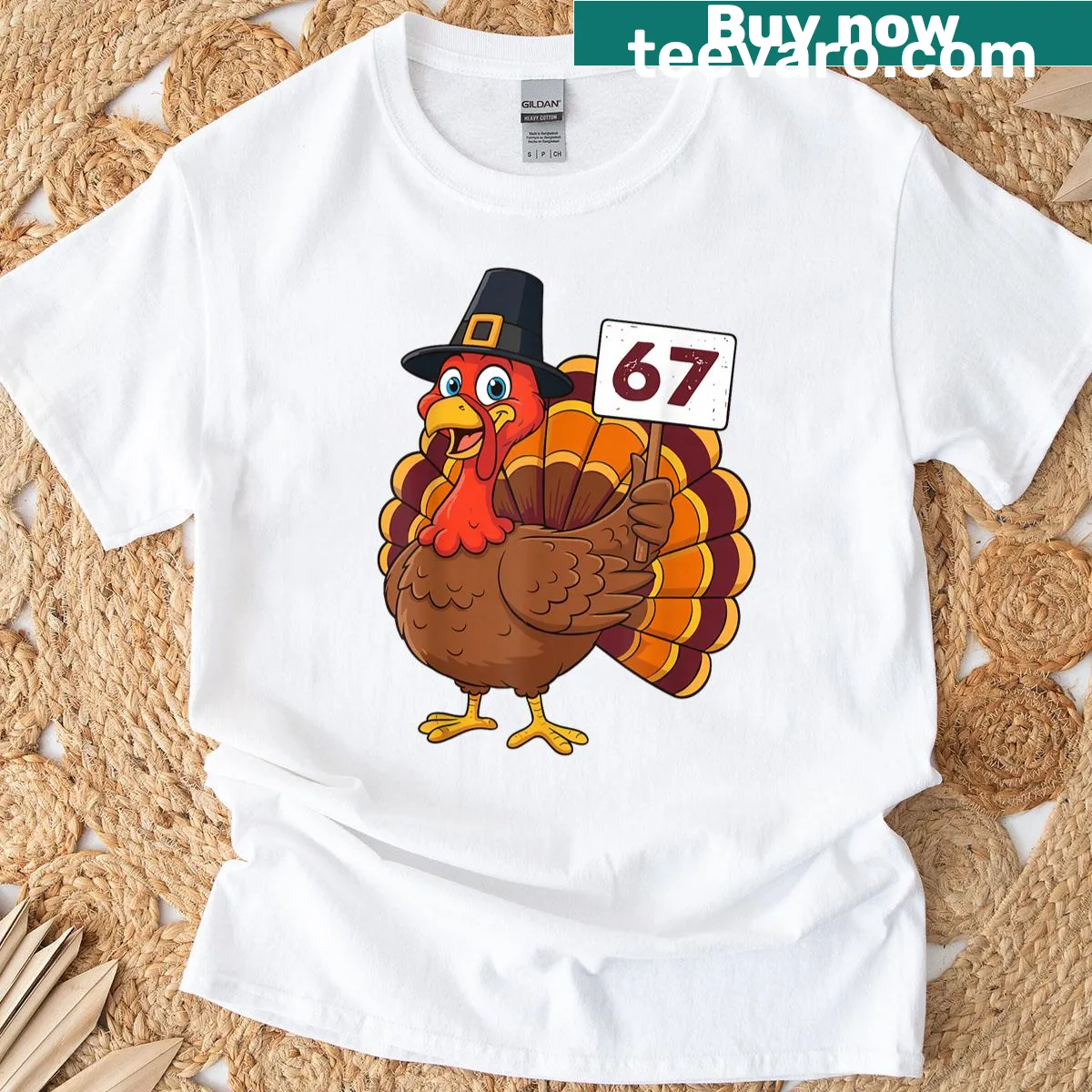 Funny Thanksgiving turkey T-shirt with a humorous meme twist — on a men's t-shirt