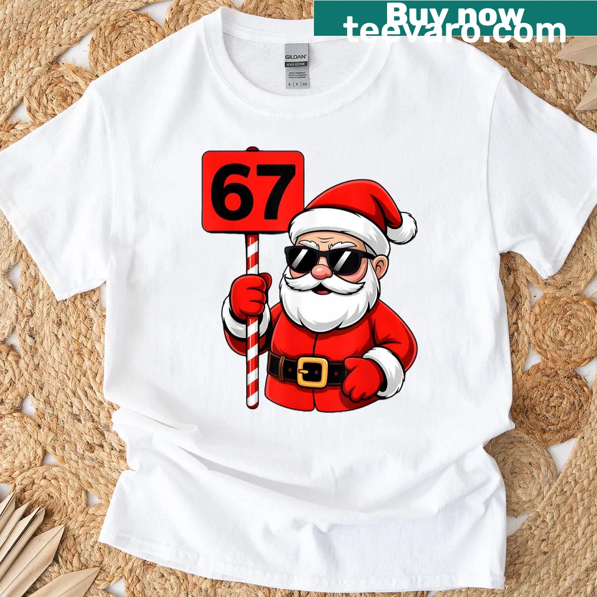 Funny Santa meme T-shirt designed for Christmas pajama wear — on a men's t-shirt