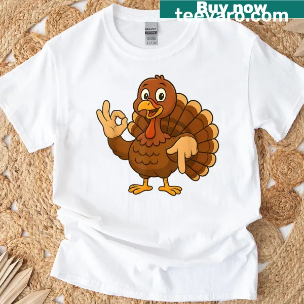 Humorous Thanksgiving turkey brainrot meme T-shirt design.