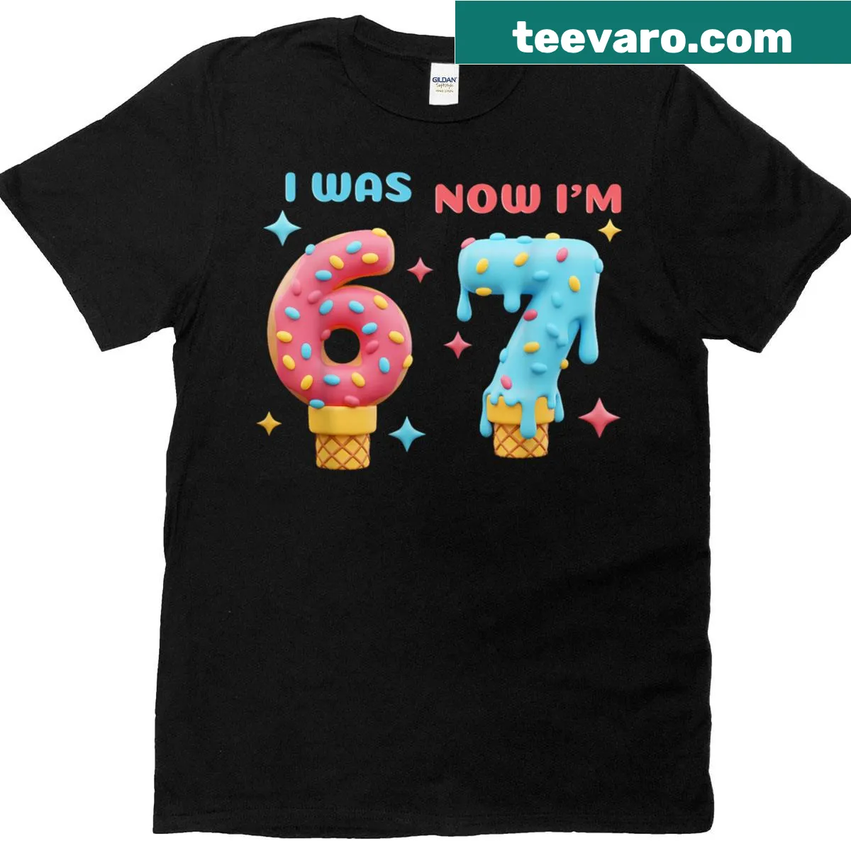 Funny birthday T-shirt saying 'I Was 6 Now I'm 7' — on a men's t-shirt