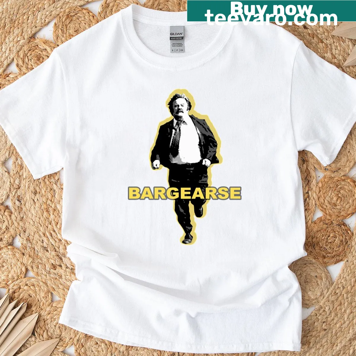Funny T-shirt with the slogan 'Bargearse Mas Perfect Gift' — on a men's t-shirt