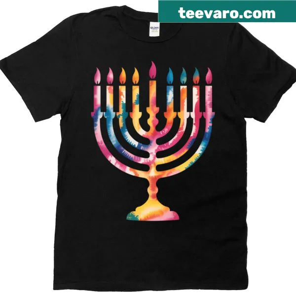 Hanukkah T-shirt with a beautiful menorah illustration
