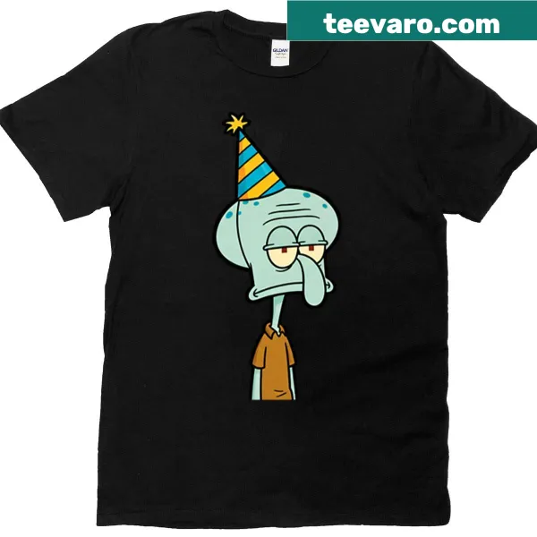 Funny birthday t-shirt featuring Squidward design