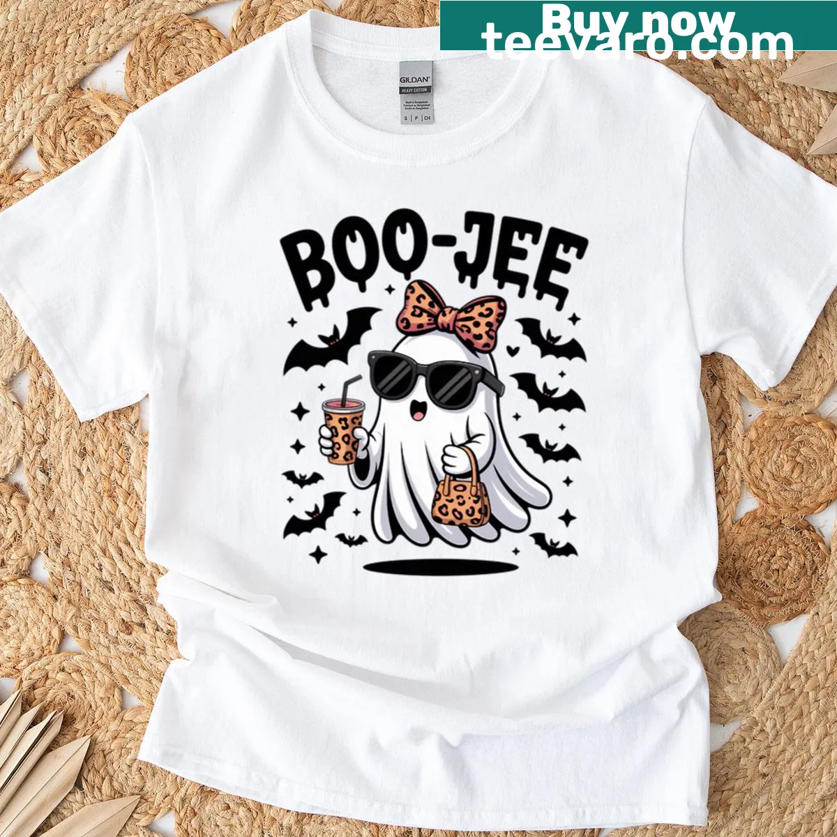 Funny Boo-jee Halloween Adult Tee T-shirt with clever design — on a men's t-shirt