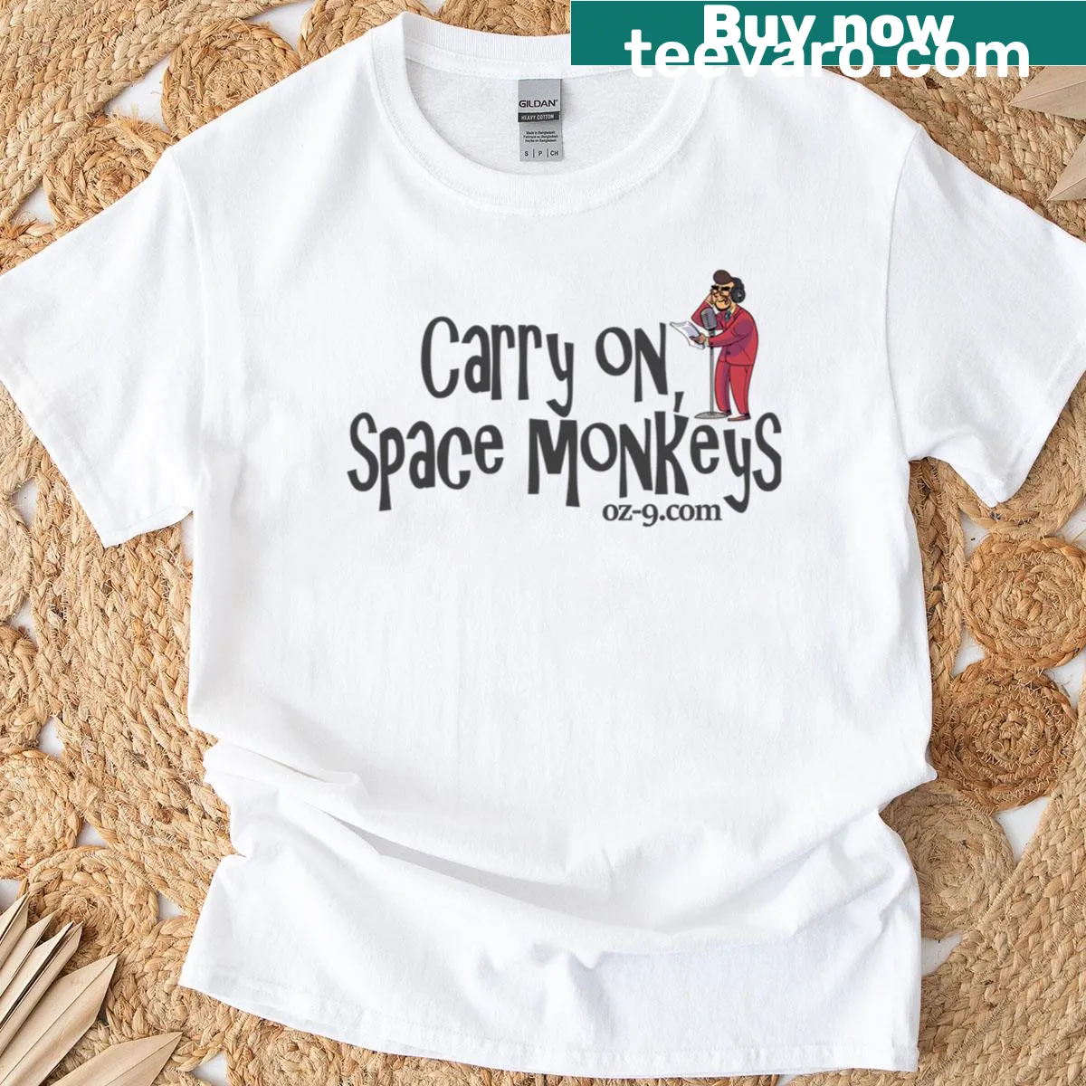 Cartoon design of space monkeys on T-shirt — on a men's t-shirt