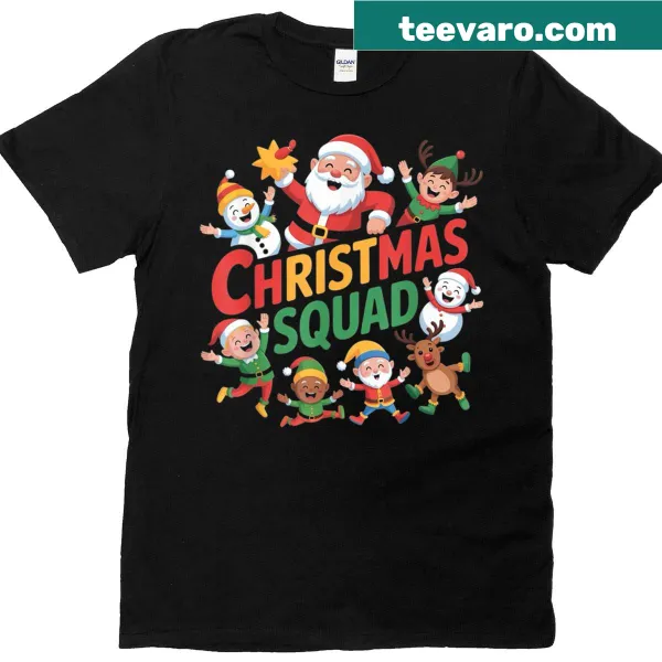 Kids Christmas t-shirt with fun cartoon design for the holiday season