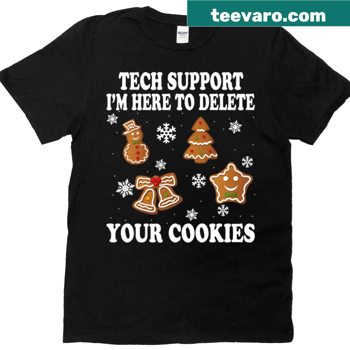 Funny tech support programmer Christmas t-shirt — on a men's t-shirt