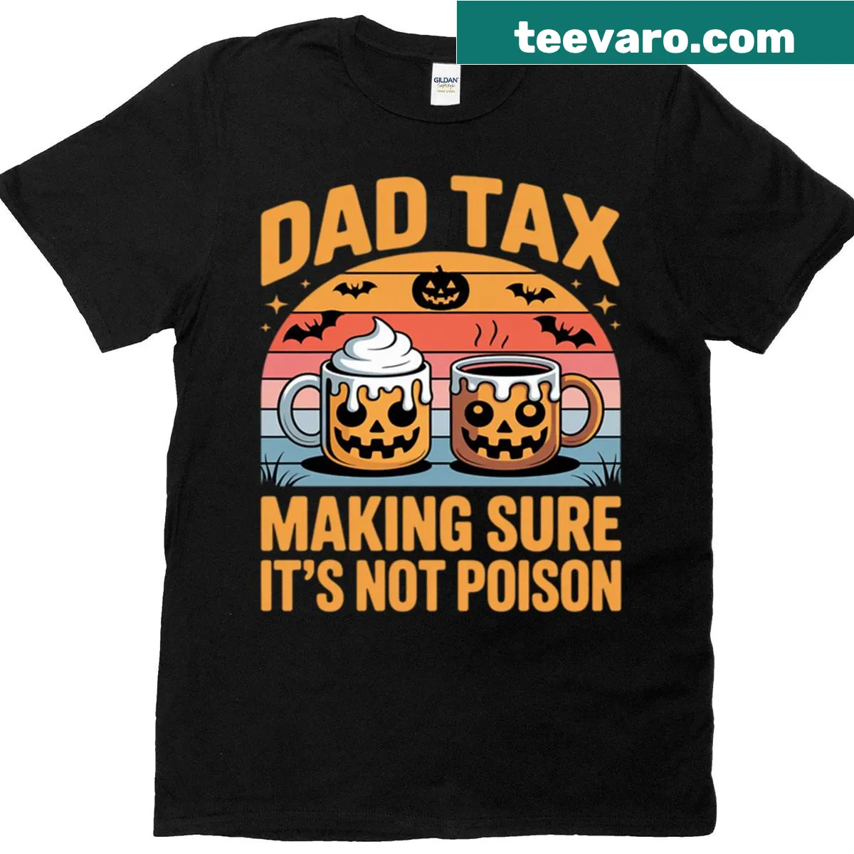 Funny Halloween t-shirt about 'Dad Tax' on treats — on a men's t-shirt