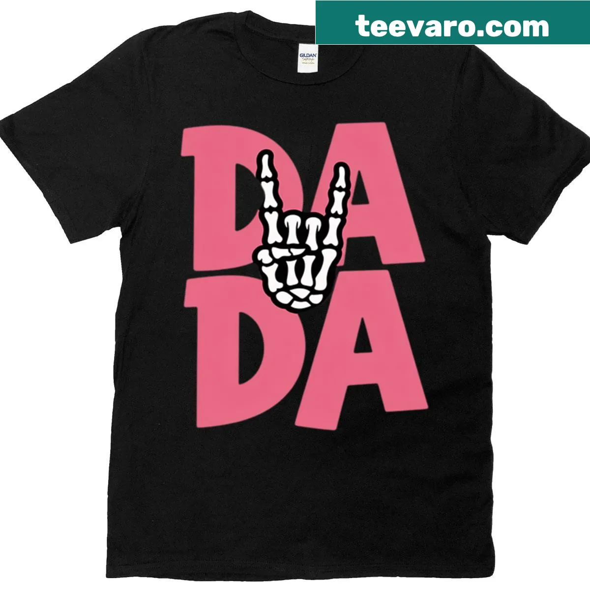 T-shirt with 'Dada Of The Bad Two The Bone' graphic for a birthday — on a men's t-shirt