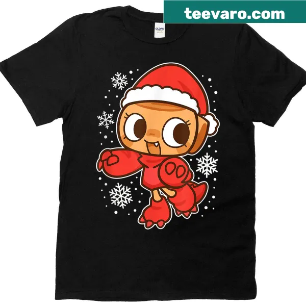 Cartoon Christmas characters on a kids t-shirt