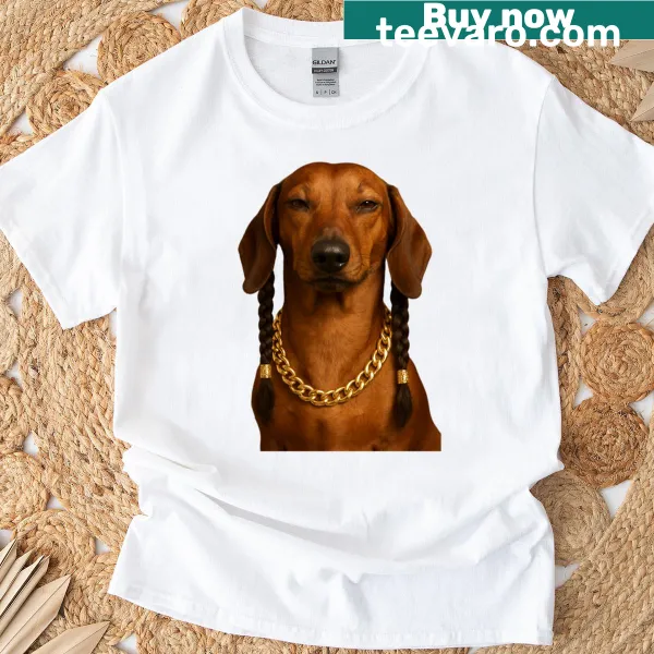 Cartoon of a snoozing dog on a t-shirt