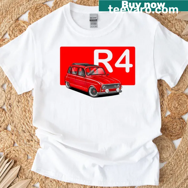 Illustration of a Renault 4 on a T-shirt