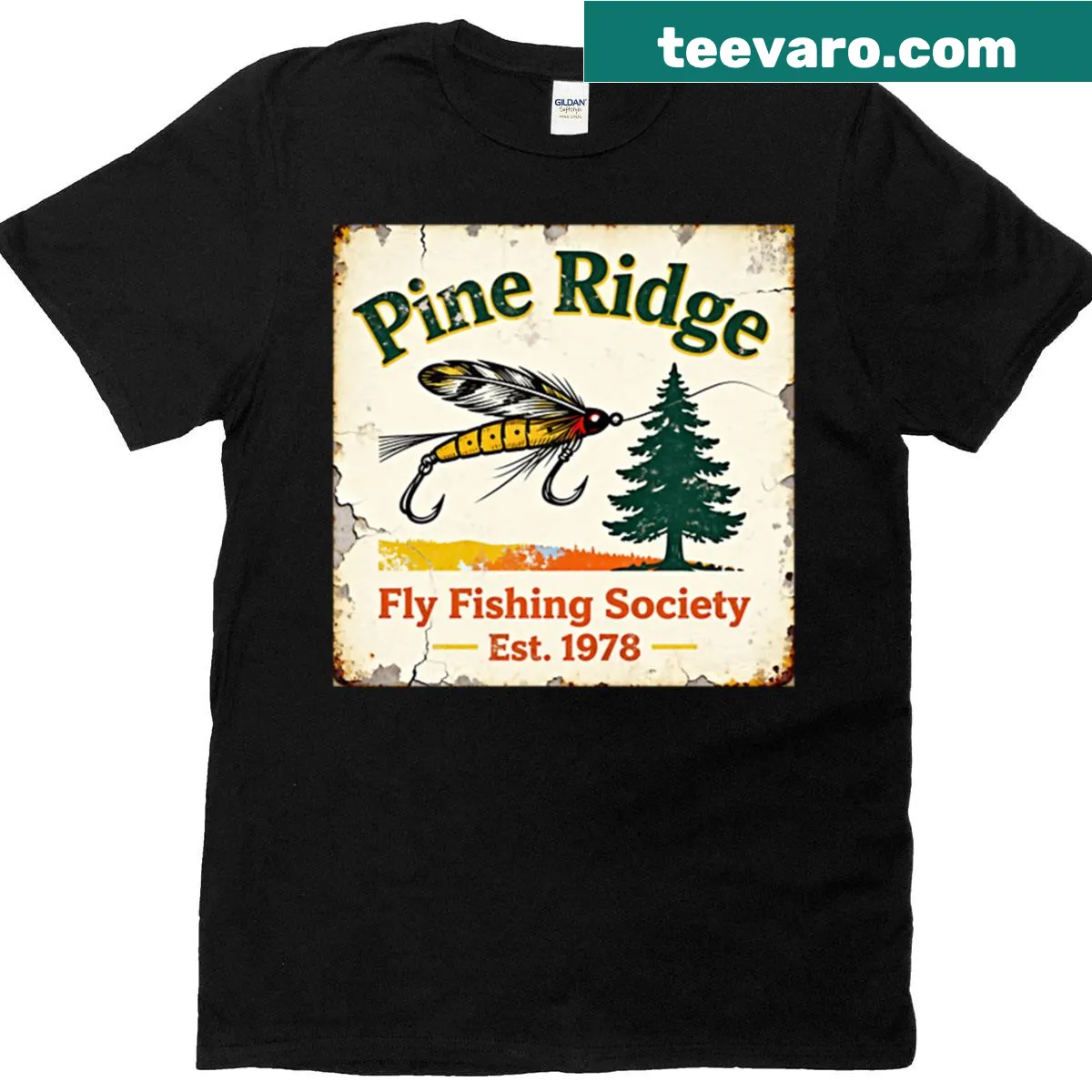 Vintage fishing club design t-shirt for grandpas — on a men's t-shirt