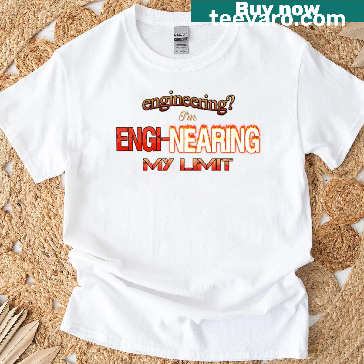 Funny engineering pun t-shirt with clever text — on a men's t-shirt