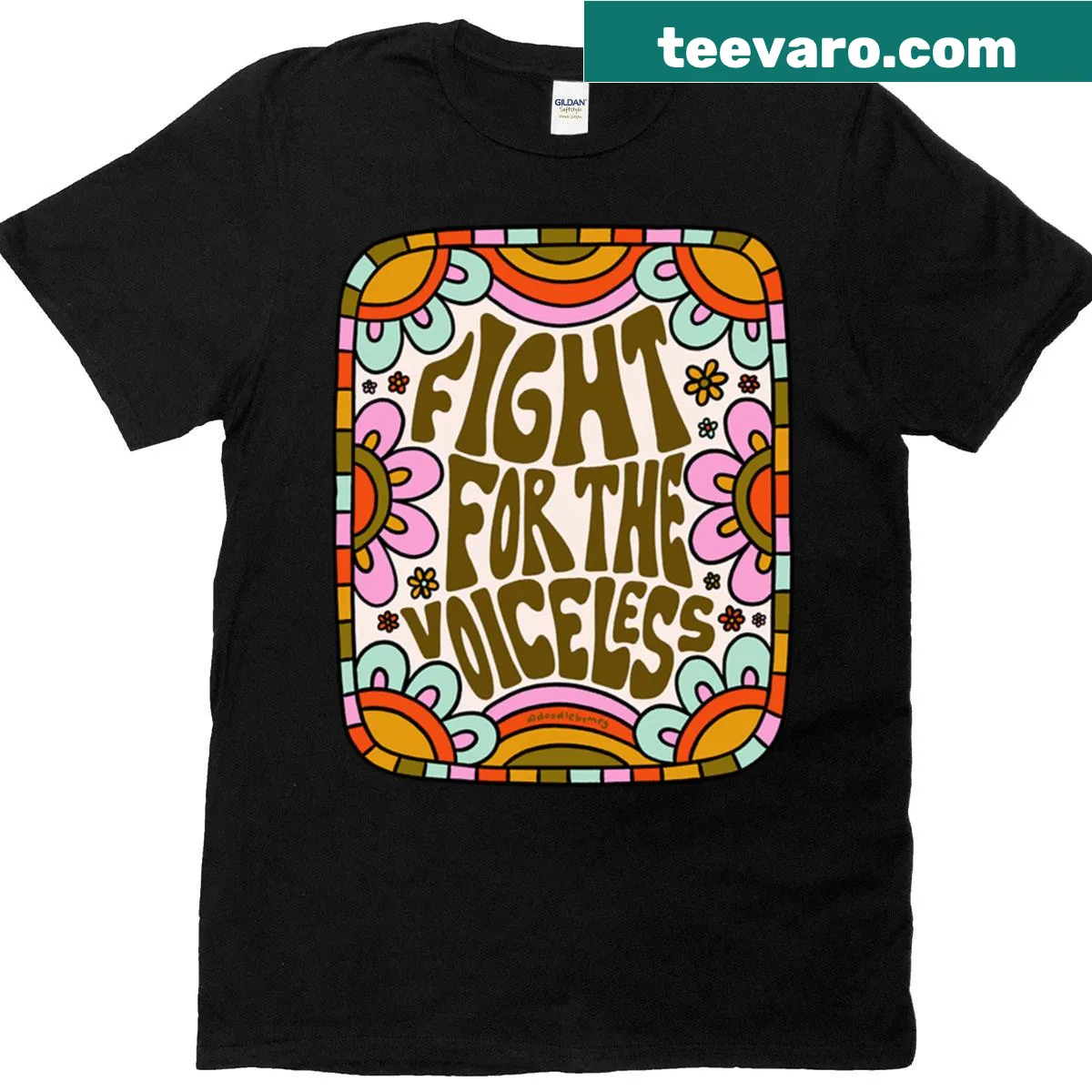 T-shirt featuring the phrase 'Fight For The Voiceless' in bold typography — on a men's t-shirt
