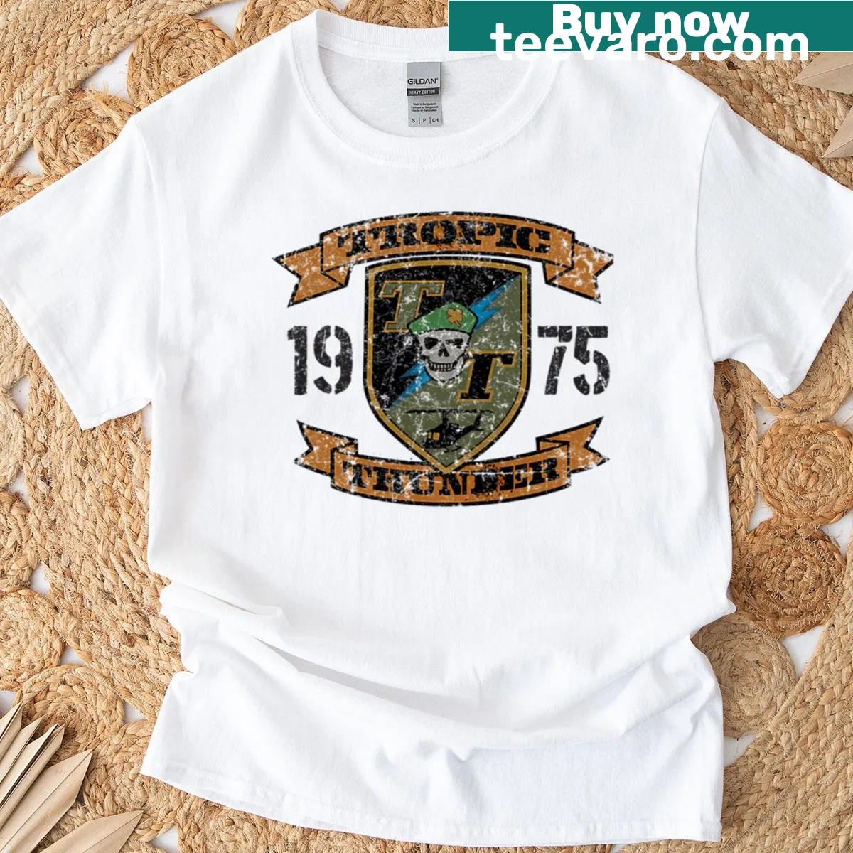 Vintage style graphic T-shirt inspired by 80s movies — on a men's t-shirt
