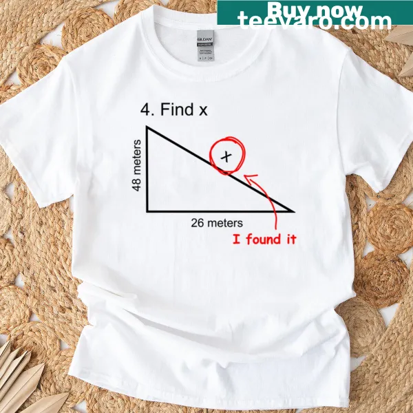 Math-themed Find X graphic T-shirt for students