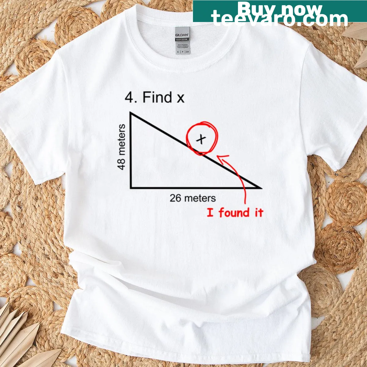 Math-themed Find X graphic T-shirt for students — on a men's t-shirt