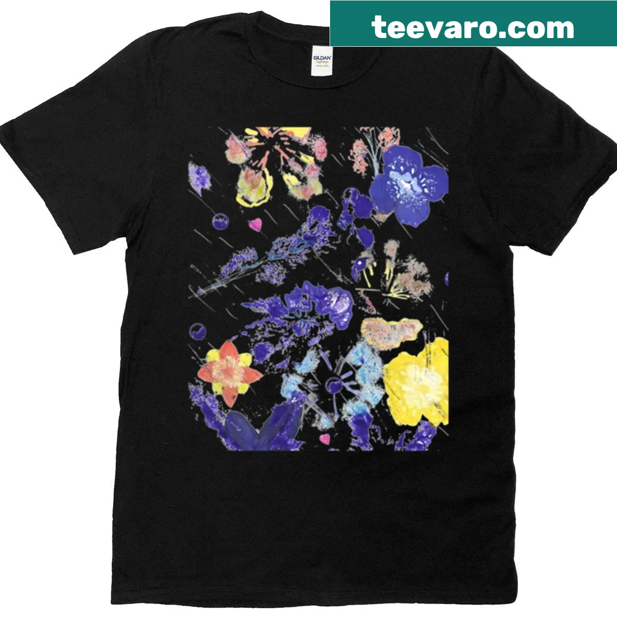 Floral typography design on a t-shirt — on a men's t-shirt