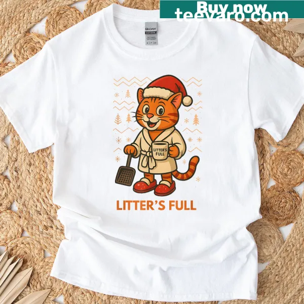 Humorous cat illustration t-shirt for cat lovers
