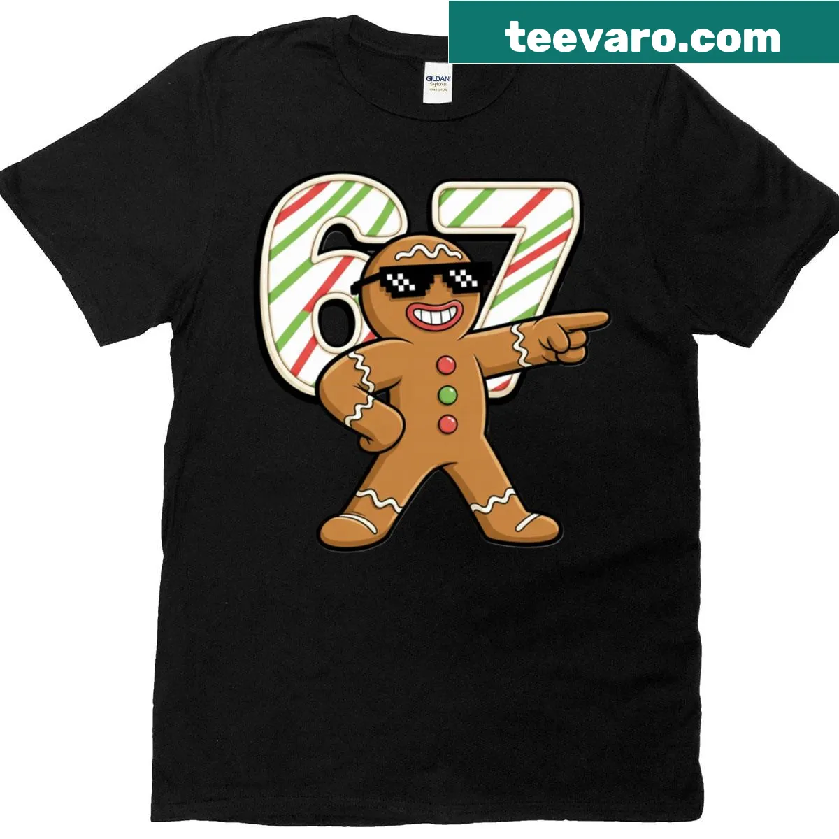 Funny Christmas T-shirt featuring a gingerbread man and meme references — on a men's t-shirt