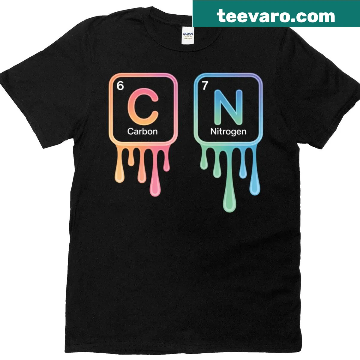 Funny science t-shirt with periodic table and nerd humor — on a men's t-shirt