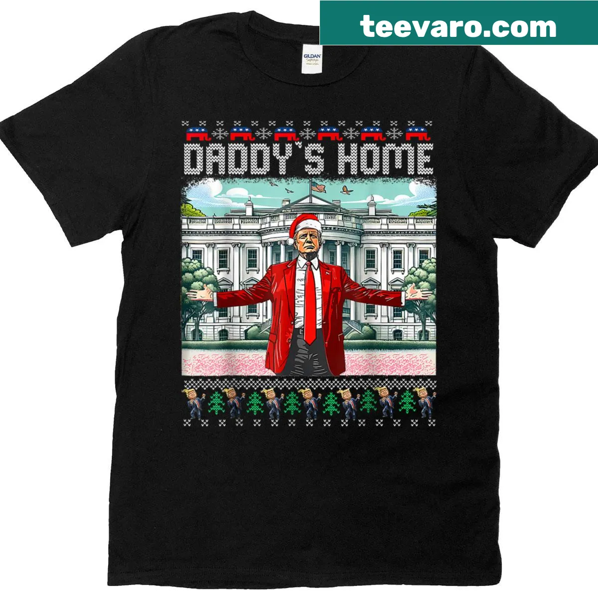 Vintage style Christmas t-shirt with Trump-themed humor — on a men's t-shirt
