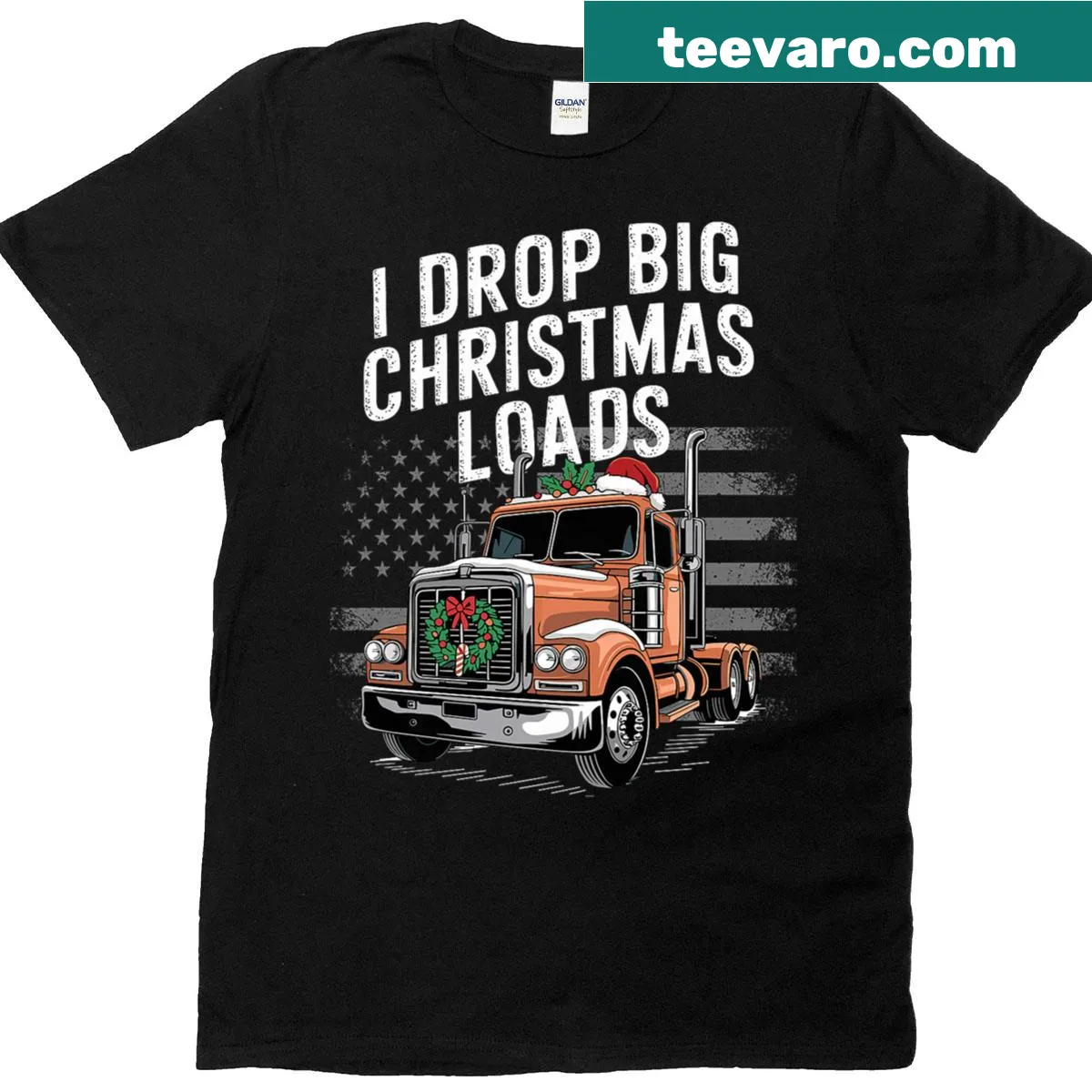 Funny T-shirt for truckers with a holiday-themed phrase — on a men's t-shirt