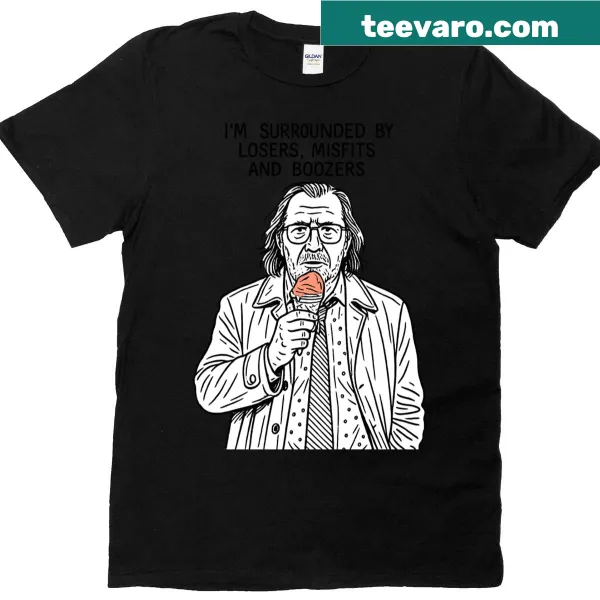 Minimalist Gary Oldman inspired graphic from 'Slow Horses' on T-shirt