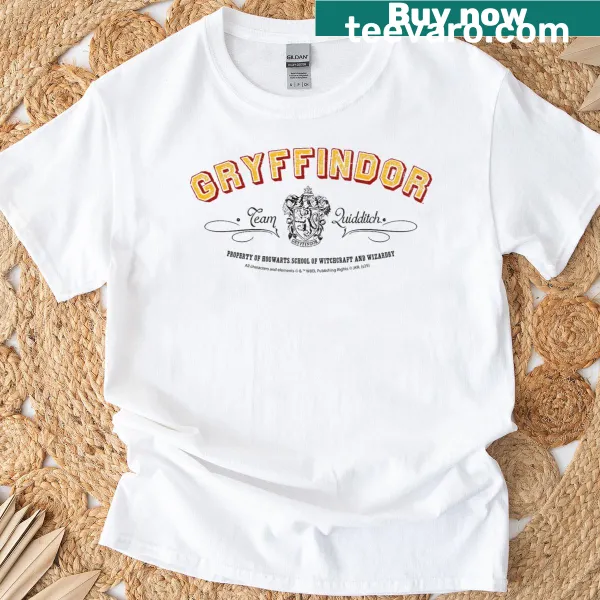 Gryffindor Team Quidditch T-shirt with iconic logo design.