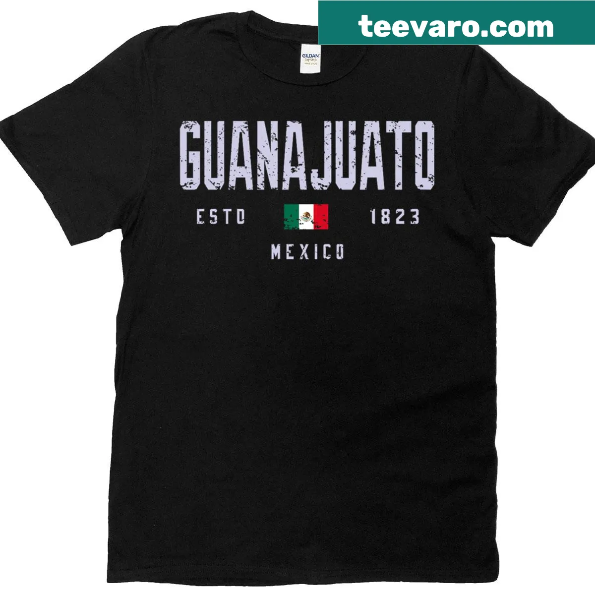 Illustrative T-shirt representing Guanajuato, Mexico's culture and landscape. — on a men's t-shirt