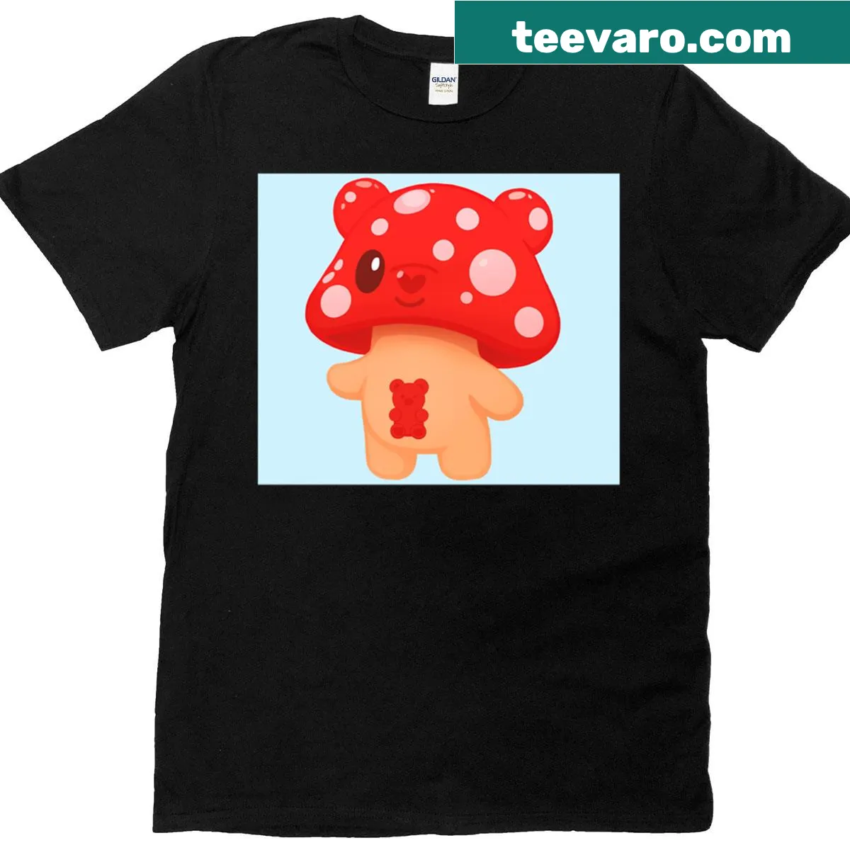 Illustration of cute gummy bears on a T-shirt — on a men's t-shirt