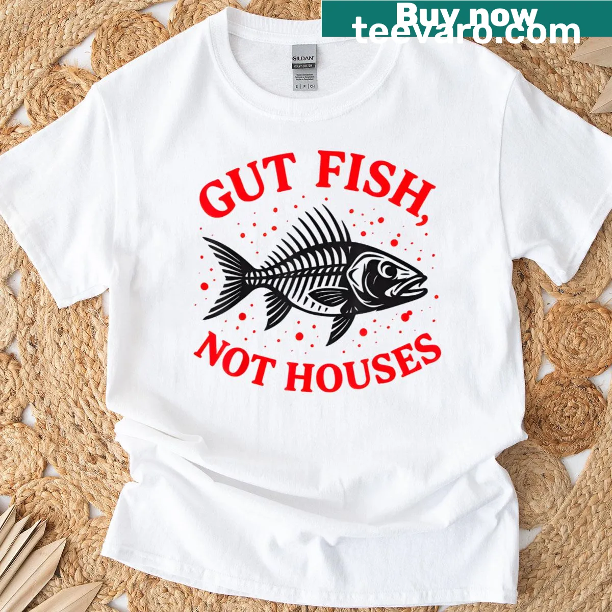 T-shirt promoting coastal conservation with a bold slogan — on a men's t-shirt