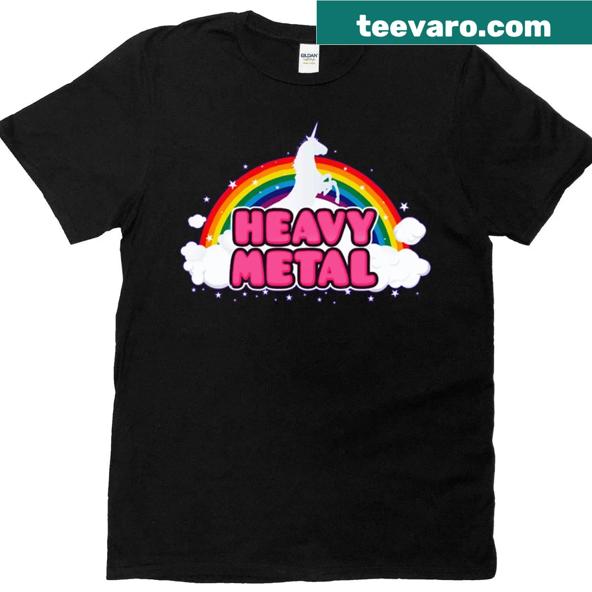 Bold Heavy Metal T-shirt with striking typography design. — on a men's t-shirt