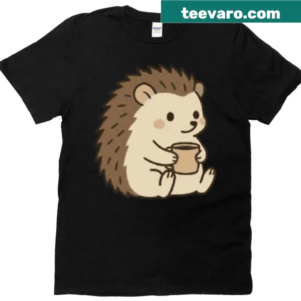 Adorable hedgehog graphic on a relaxing T-shirt