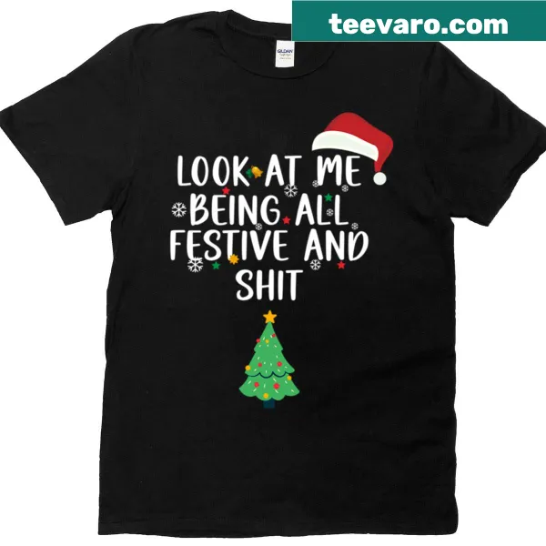 Funny holiday-themed T-shirt with a cheeky saying for Christmas.