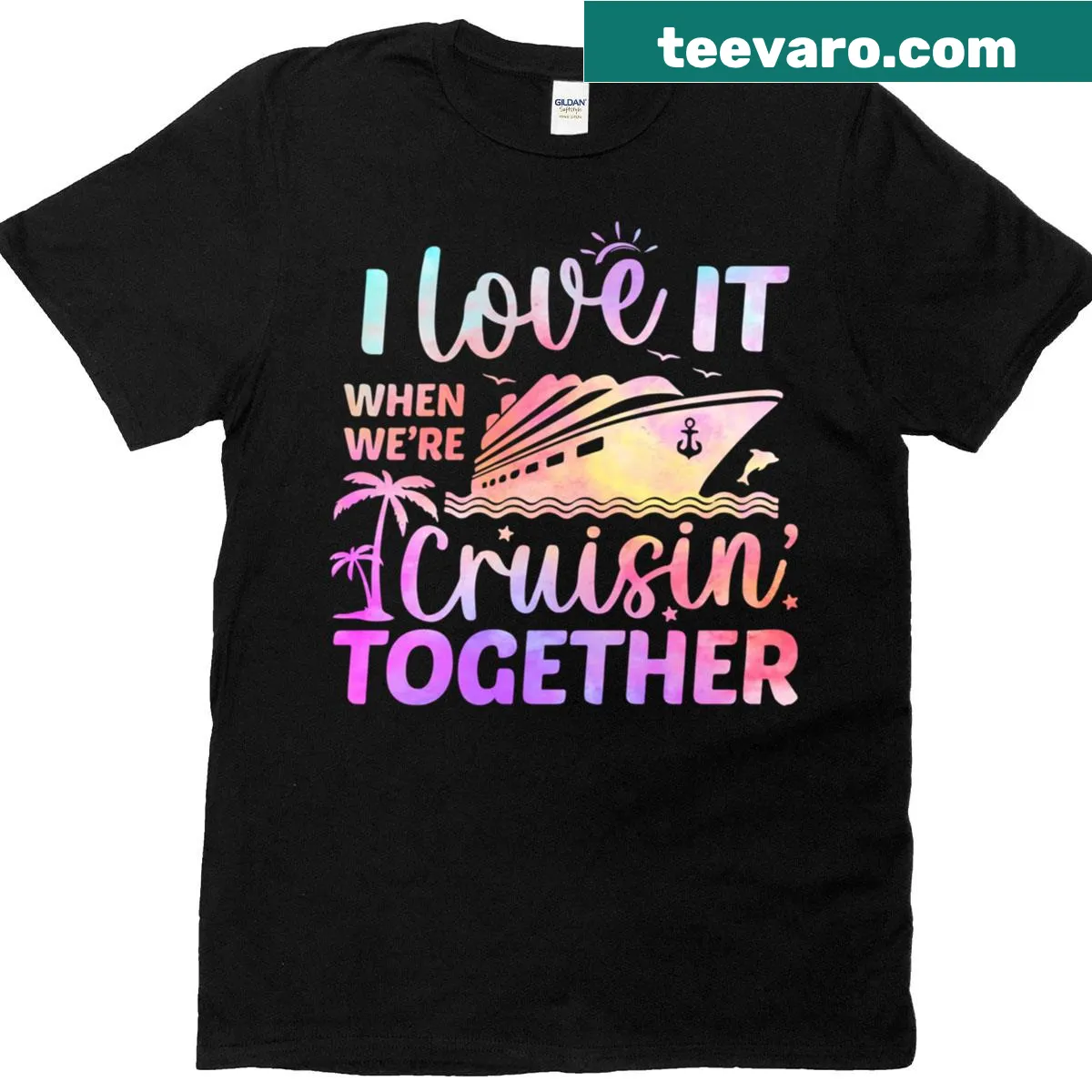Family cruise-themed T-shirt expressing love for togetherness — on a men's t-shirt