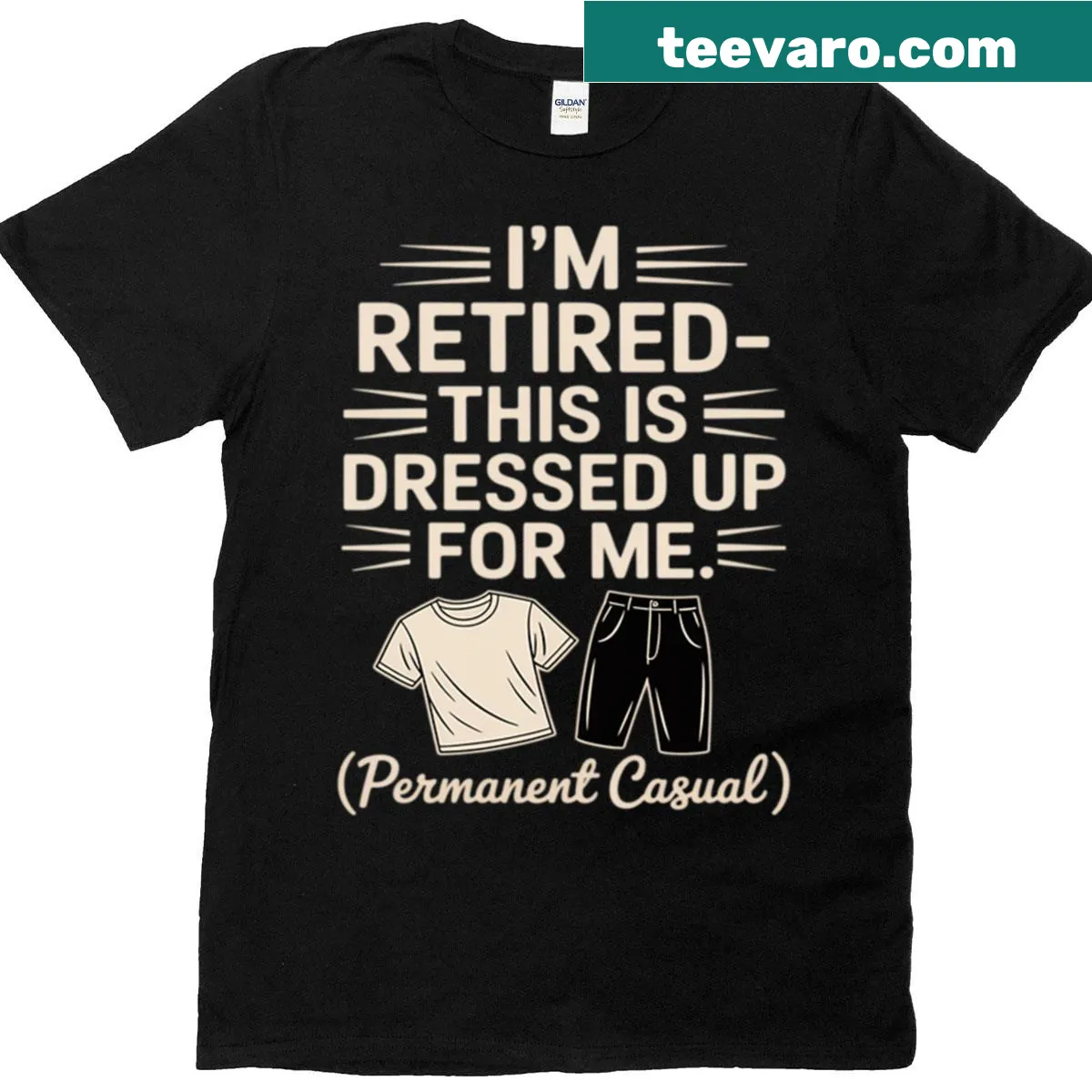 Casual t-shirt with a humorous retirement slogan — on a men's t-shirt